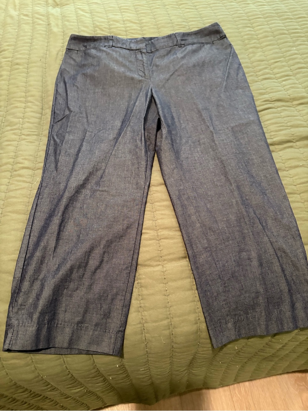 Ann Taylor Factory Curvy Wide Leg Pants Wide Leg Pants in Gray Size 14P Like New